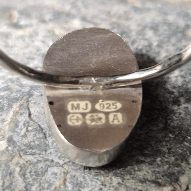 Size Y Pale Aqua Sea Glass and Sterling Silver Ring Fully Hallmarked 